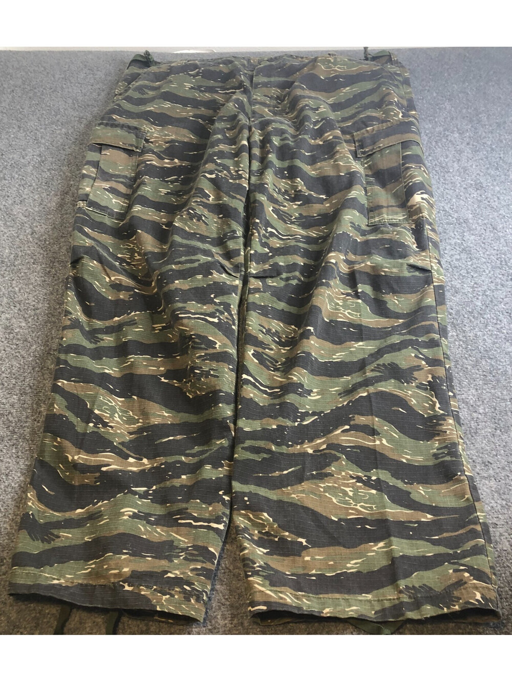 OG 107 Cargo Pants Mens XXL Regular Green Tiger Stripe Trouser Poplin 33" Inseam
